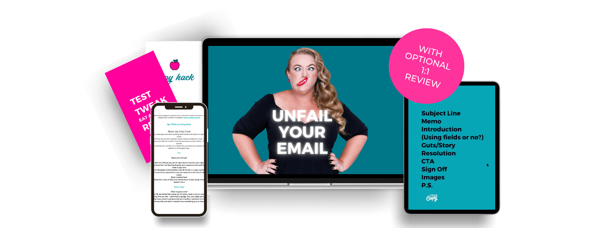 Unfail Your Email Copywriting Course For Women Header